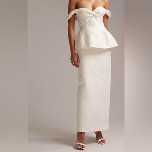 ASOS bride Elegant Off-Shoulder Cream Dress size 14 US